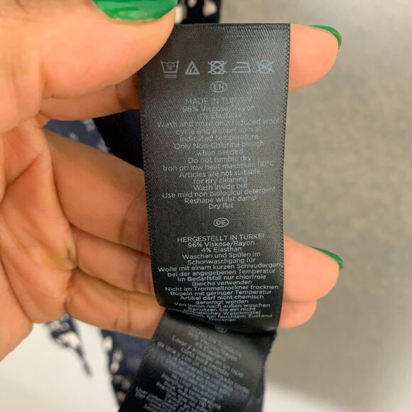 Hobbs Women’s Size 2 Navy White Floral Wrap Midi Dress Elegant Classic Core - Picture 4 of 9